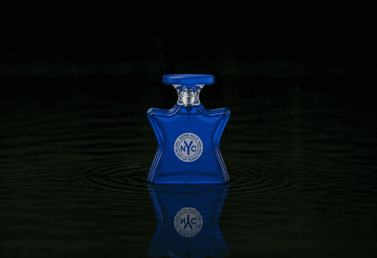 Bond No.9 Bond No 9 - The Scent of Peace for him fragrance bottle floating above dark water