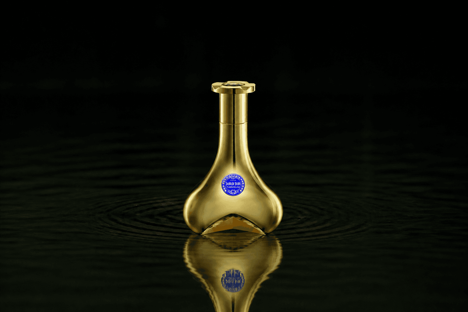 Dorin Paris Dorin d'Or Tubéreuse fragrance bottle floating above dark water